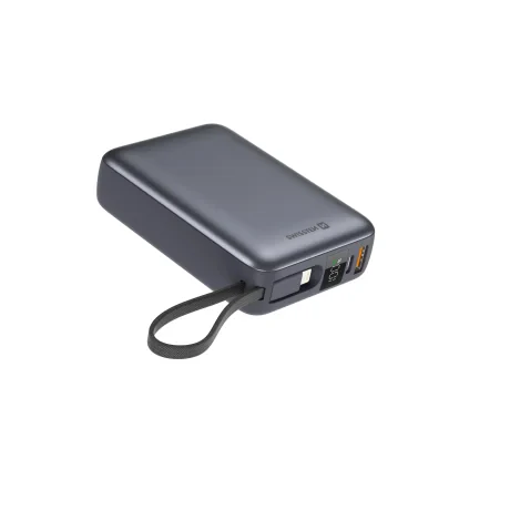 Baterie externă SWISSTEN SPACE 20000 mAh cu cabluri USB-C și Lightning Silver încorporate