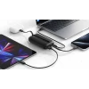 Baterie externă SWISSTEN VOLTBOX 35W 10000 mAh cu cabluri încorporate USB-C și Lightning, neagră