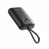 Baterie externă SWISSTEN VOLTBOX 35W 10000 mAh cu cabluri încorporate USB-C și Lightning, neagră