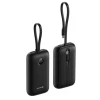 Baterie externă SWISSTEN VOLTBOX 35W 10000 mAh cu cabluri încorporate USB-C și Lightning, neagră