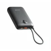 Baterie externă SWISSTEN VOLTBOX 35W 20000 mAh cu cabluri încorporate USB-C și Lightning, neagră