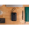 Baterie externă SWISSTEN VOLTBOX 35W 30000 mAh cu cabluri încorporate USB-C și Lightning, neagră