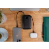 Baterie externă SWISSTEN VOLTBOX 35W 30000 mAh cu cabluri încorporate USB-C și Lightning, neagră
