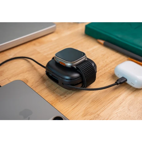 Baterie externă SWISSTEN VOLTBOX MagGO 10000 mAh cu cabluri încorporate + MAGSAFE + APPLE WATCH 