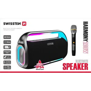 Boxă Bluetooth Swissten Harmony 200W Neagră