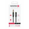 CABLU AUDIO SWISSTEN TEXTILE MUFĂ 3.5 mm (mascul) - MUFĂ 3.5 mm (femelă) 1.5 M NEGRU