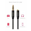 CABLU AUDIO SWISSTEN TEXTILE MUFĂ 3.5 mm (mascul) - MUFĂ 3.5 mm (femelă) 1.5 M NEGRU