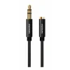 CABLU AUDIO SWISSTEN TEXTILE MUFĂ 3.5 mm (mascul) - MUFĂ 3.5 mm (femelă) 1.5 M NEGRU