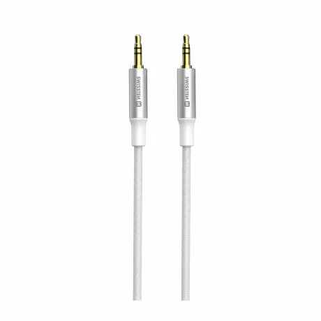 CABLU AUDIO SWISSTEN TEXTILE MUFĂ (mascul) / MUFĂ (mascul) 1.5 M ALB