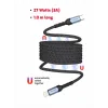 Cablu de date magnetic Swissten cu auto-înfășurare USB-C / Lightning 1 m