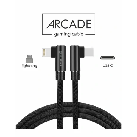 CABLU DE DATE SWISSTEN ARCADE USB-C / LIGHTNING 1.2 M NEGRU