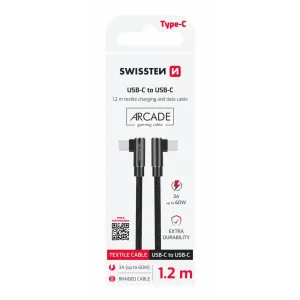 CABLU DE DATE SWISSTEN ARCADE USB-C / USB-C 1.2 M NEGRU