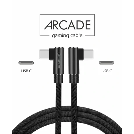 CABLU DE DATE SWISSTEN ARCADE USB-C / USB-C 1.2 M NEGRU