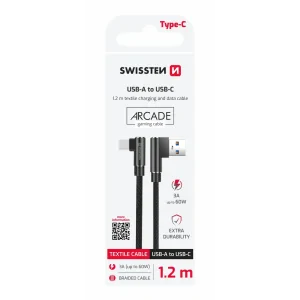 CABLU DE DATE SWISSTEN ARCADE USB / USB-C 1.2 M NEGRU