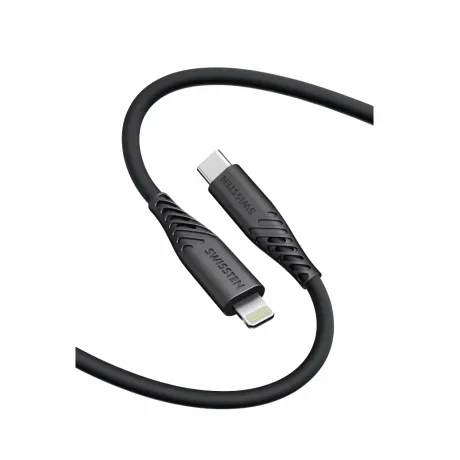 CABLU DE DATE SWISSTEN SILICON MOALE USB-C / LIGHTNING 0.4 M NEGRU 