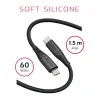 CABLU DE DATE SWISSTEN SILICON MOALE USB-C / LIGHTNING 1.5 M 30W NEGRU