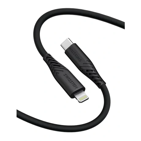 CABLU DE DATE SWISSTEN SILICON MOALE USB-C / LIGHTNING 1.5 M 30W NEGRU