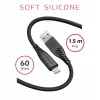 CABLU DE DATE SWISSTEN SILICON MOALE USB / LIGHTNING 1.5 M 30W NEGRU