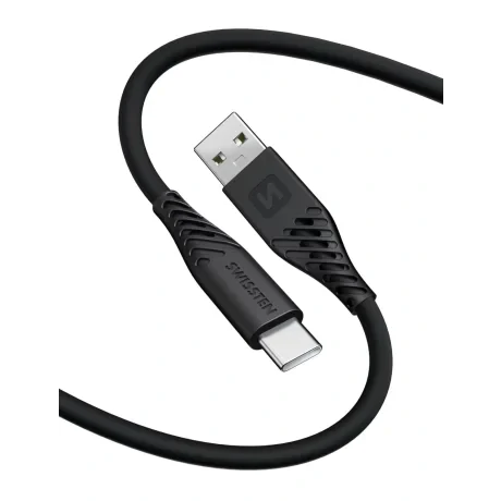 CABLU DE DATE SWISSTEN SILICON MOALE USB / USB-C 1.5 M 60W NEGRU