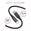 CABLU DE DATE SWISSTEN SILICON MOALE USB / USB-C 1.5 M 60W NEGRU