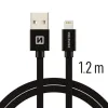 CABLU DE DATE SWISSTEN TEXTIL USB / LIGHTNING 1.2 M NEGRU