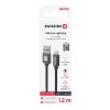 CABLU DE DATE SWISSTEN TEXTIL USB / LIGHTNING 1.2 M NEGRU