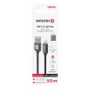 CABLU DE DATE SWISSTEN TEXTIL USB / LIGHTNING 3.0 M NEGRU