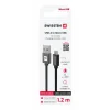 CABLU DE DATE SWISSTEN TEXTIL USB / MICRO USB 1.2 M NEGRU