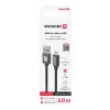 CABLU DE DATE SWISSTEN TEXTIL USB / MICRO USB 3.0 M NEGRU