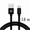 CABLU DE DATE SWISSTEN TEXTIL USB / MICRO USB 3.0 M NEGRU