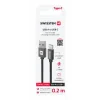 CABLU DE DATE SWISSTEN TEXTIL USB / USB-C 0.2 M NEGRU