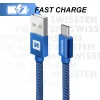 CABLU DE DATE SWISSTEN TEXTIL USB / USB-C 1.2 M ALBASTRU
