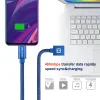CABLU DE DATE SWISSTEN TEXTIL USB / USB-C 1.2 M ALBASTRU