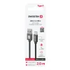 CABLU DE DATE SWISSTEN TEXTIL USB / USB-C 2.0 M NEGRU