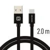 CABLU DE DATE SWISSTEN TEXTIL USB / USB-C 2.0 M NEGRU