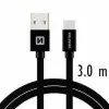 CABLU DE DATE SWISSTEN TEXTIL USB / USB-C 3.0 M NEGRU