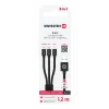 CABLU DE DATE SWISSTEN TEXTILE 3 în 1 1,2 M NEGRU (Lightning, 2x USB-C) 