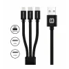 CABLU DE DATE SWISSTEN TEXTILE 3 în 1 1,2 M NEGRU (Lightning, 2x USB-C) 