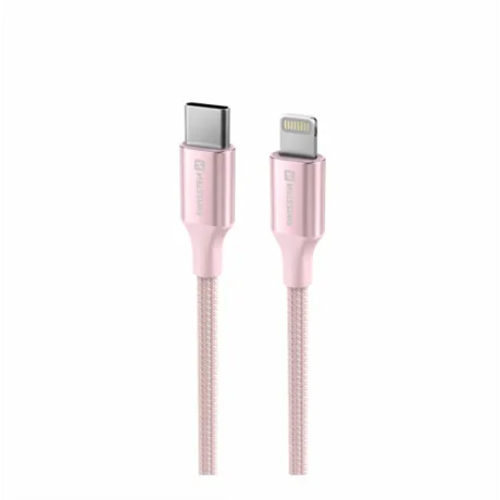 CABLU DE DATE SWISSTEN TEXTILE II USB-C / LIGHTNING 1.5 M ROZ