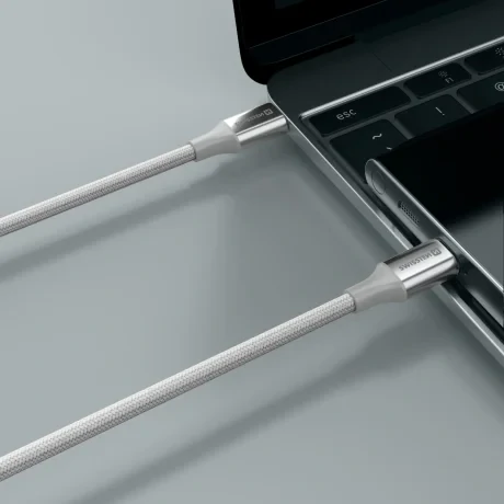 CABLU DE DATE SWISSTEN TEXTILE II USB-C / USB-C 1.5 M ALB