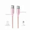 CABLU DE DATE SWISSTEN TEXTILE II USB-C / USB-C 1.5 M ROZ