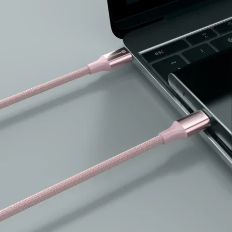CABLU DE DATE SWISSTEN TEXTILE II USB-C / USB-C 1.5 M ROZ
