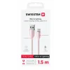 CABLU DE DATE SWISSTEN TEXTILE II USB / LIGHTNING 1.5 M ROZ