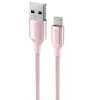 CABLU DE DATE SWISSTEN TEXTILE II USB / LIGHTNING 1.5 M ROZ