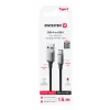 CABLU DE DATE SWISSTEN TEXTILE II USB / USB-C 1.5 M NEGRU