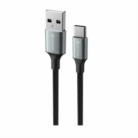 CABLU DE DATE SWISSTEN TEXTILE II USB / USB-C 1.5 M NEGRU