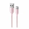 CABLU DE DATE SWISSTEN TEXTILE II USB / USB-C 1.5 M ROZ