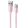CABLU DE DATE SWISSTEN TEXTILE II USB / USB-C 1.5 M ROZ