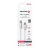 CABLU DE DATE SWISSTEN TEXTILE USB-C / LIGHTNING 1.2 M ARGINTIU