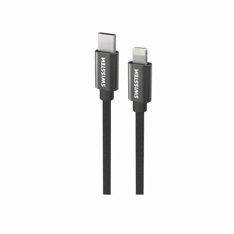 CABLU DE DATE SWISSTEN TEXTILE USB-C / LIGHTNING 1.2 M NEGRU